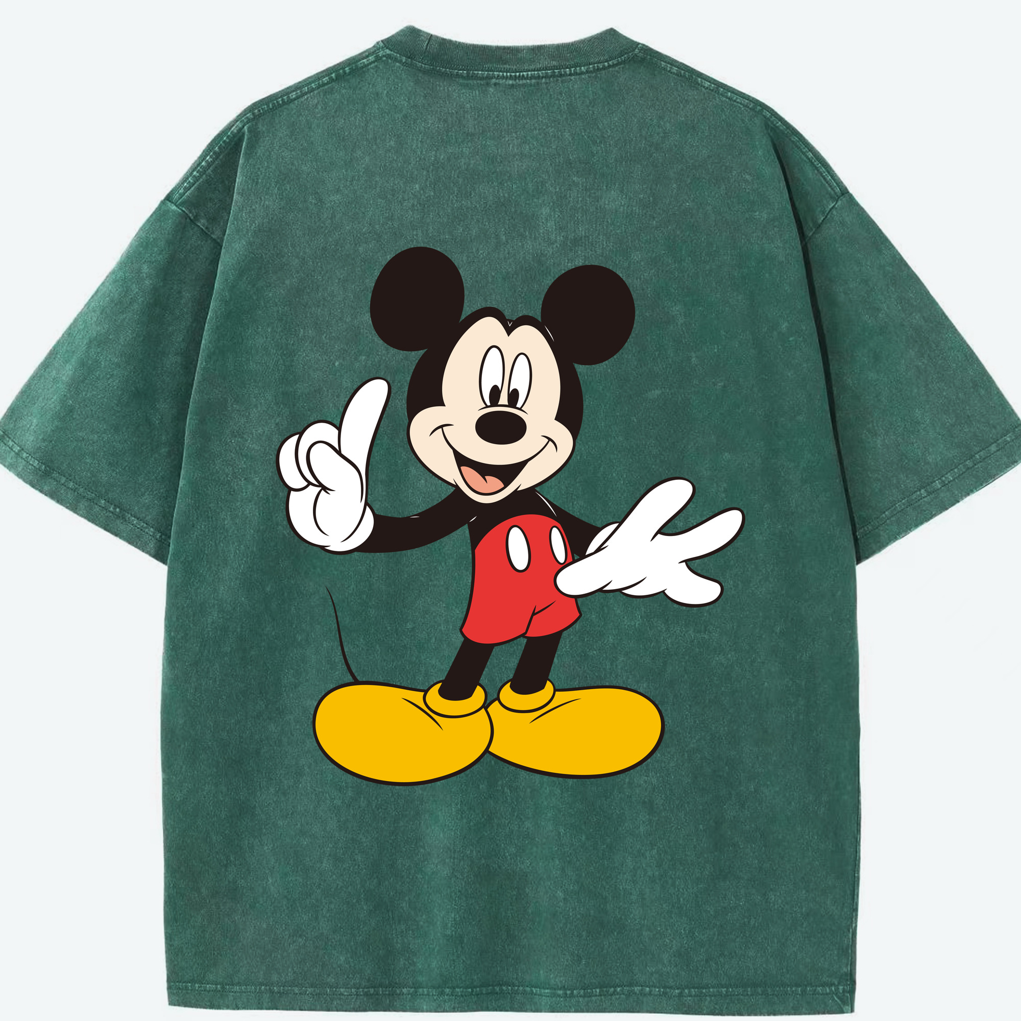（画像用） ミッキーマウス Mickey Mouse 綿100% ヴィンテージ風 半袖Tシャツ（背面プリント）